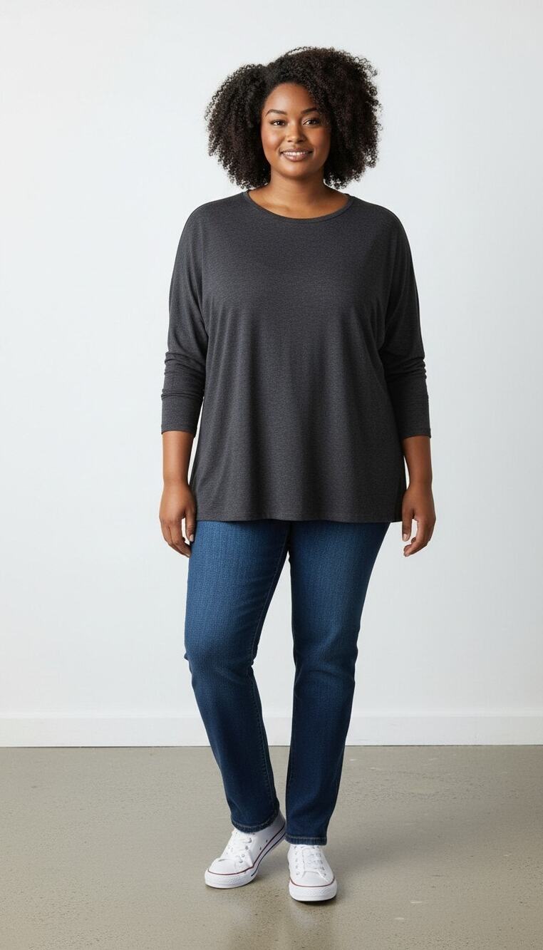 Beyond Yoga ¾ Sleeve Top Womens size 1X in Heather Grey